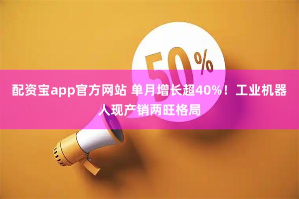 配资宝app官方网站 单月增长超40%！工业机器人现产销两旺格局